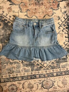 Cat & Jack Light Blue Denim Button-Front Skirt